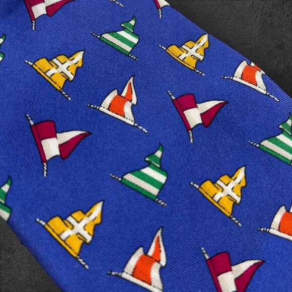 Men's Nautical Signal Flags Yacht 100% Silk Professional Tie - Picture 2 of 3